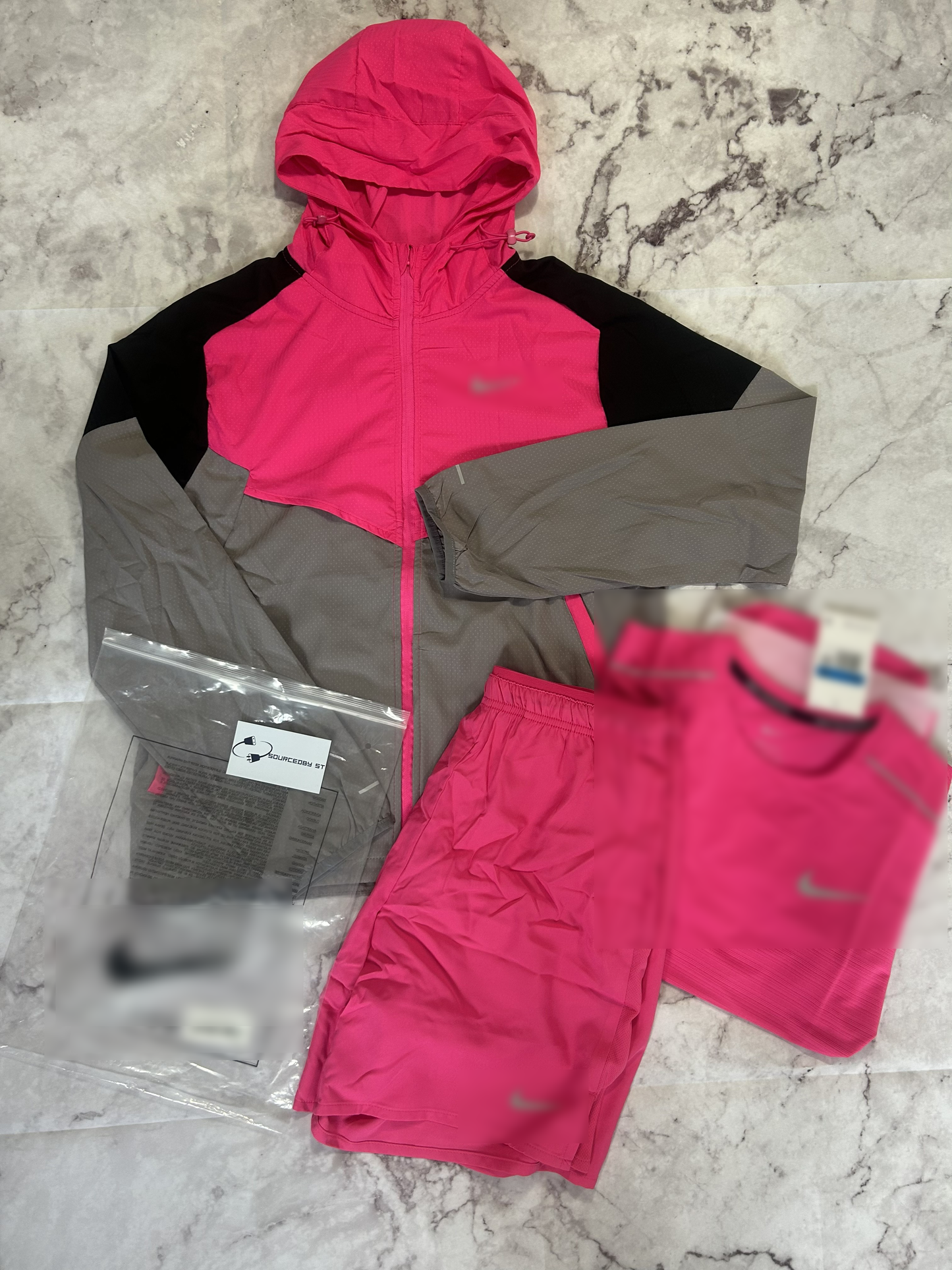 Miller 3-Piece Activewear Set Pink / Grey / Black
